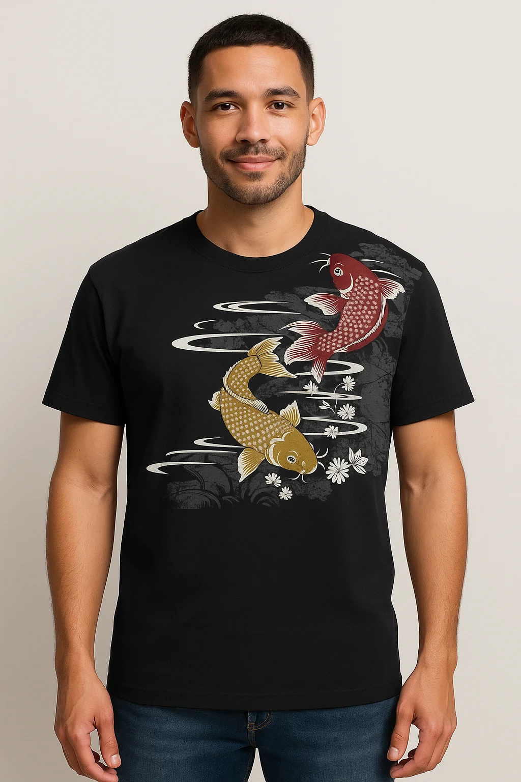 Camiseta “Koi Flow” – Estilo Japonés con Elegancia Urbana