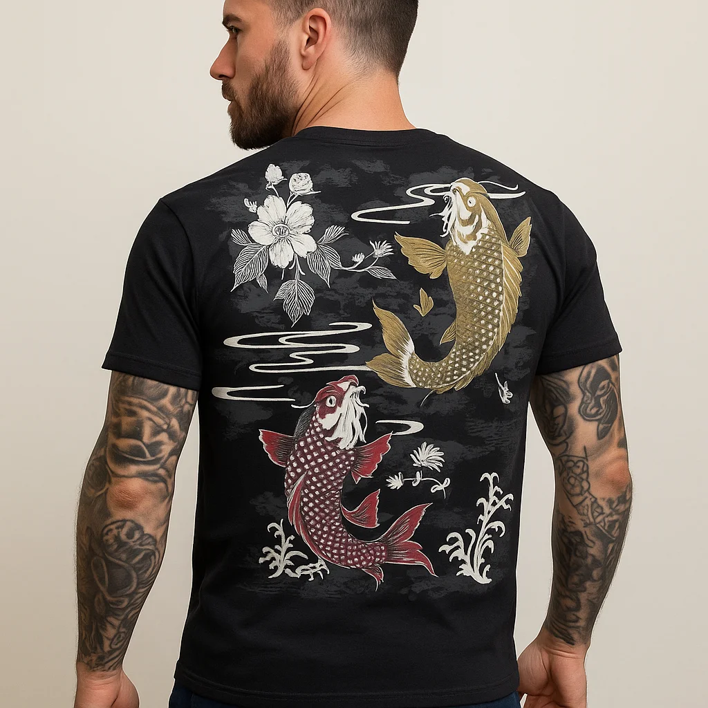 Camiseta “Koi Flow” – Estilo Japonés con Elegancia Urbana